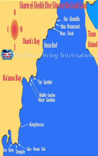 Our Favorite Local Diving Sites in Sharm el-Sheikh - Descriptions & Photos Below The Map